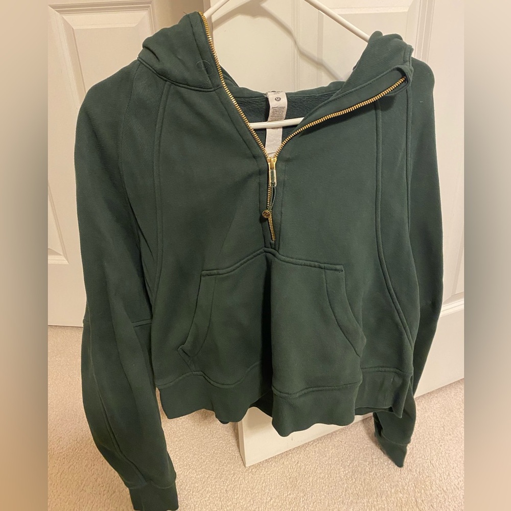 Lululemon Scuba Half Zip Hoodie Green And Gold M/L NEW